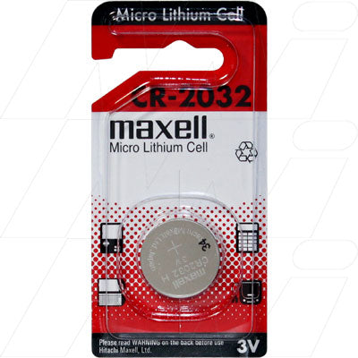 Maxell Lithium Button Cell Battery Cr1220 3V Pack 5 Batteries Multicolor