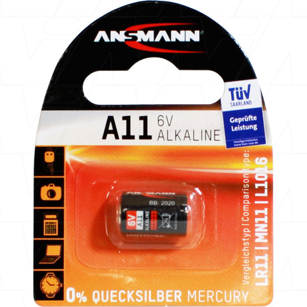 ANSMANN A11-BP1(A) 6V Alkaline Battery Professional-Grade Power for Car Alarms & Remotes | 38mAh Capacity | 10.12x16mm