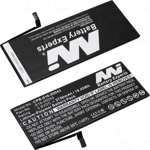 Professional-Grade CPB-616-00042-BP1 LiPo Battery 3.8V, 2.75Ah, Ultra-Slim 3.17mm for Smartphones, Long-Lasting Power