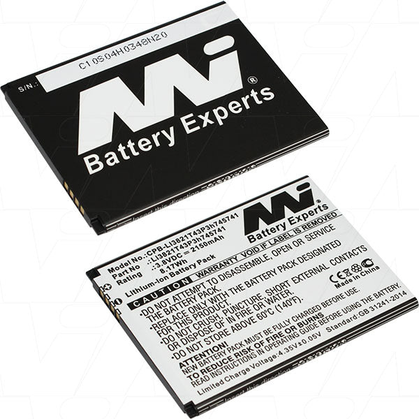 Professional ZTE Li3821T43P3h745741 Replacement Battery - 2150mAh, 3.8V, 8.2Wh for Uninterrupted Mobile Communication