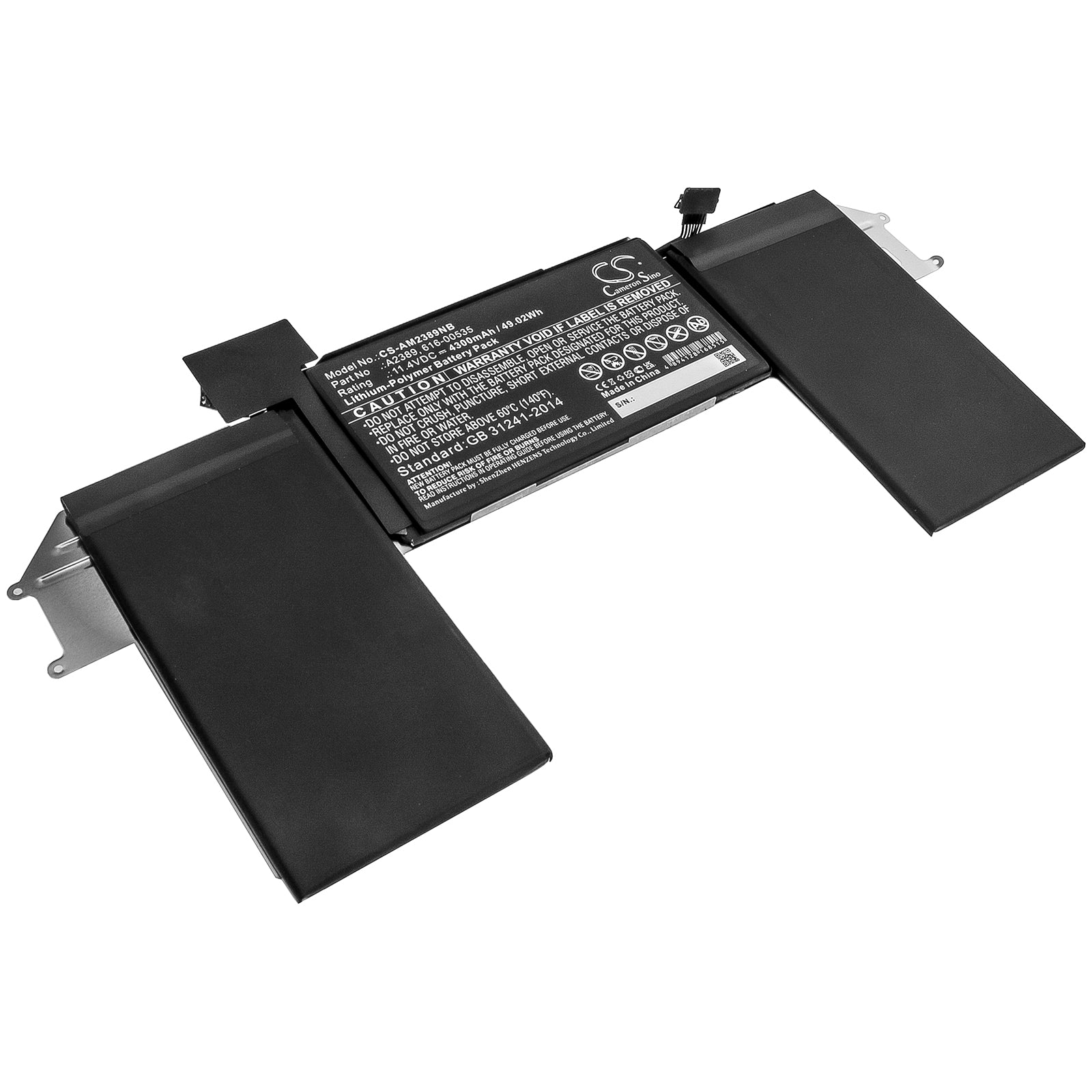 49.02Wh 4300mAh Li-Polymer Battery - MacBook Air 13" (Late 2020, M1) A2179 A2389 - Laptop Replacement Battery