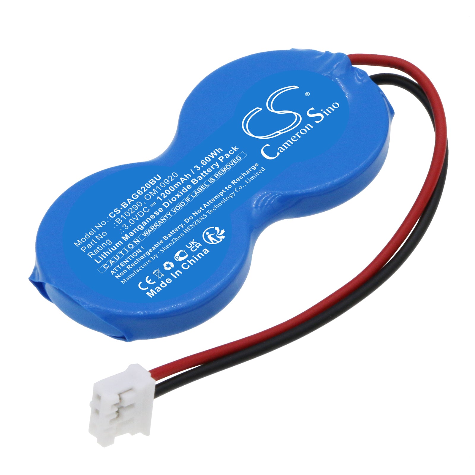 3.0V 3.6Wh Li-MnO2 Replacement Battery for Baxter Flo-Gard 6201/6300 Infusion Pumps & CareFusion 8015 Scanner