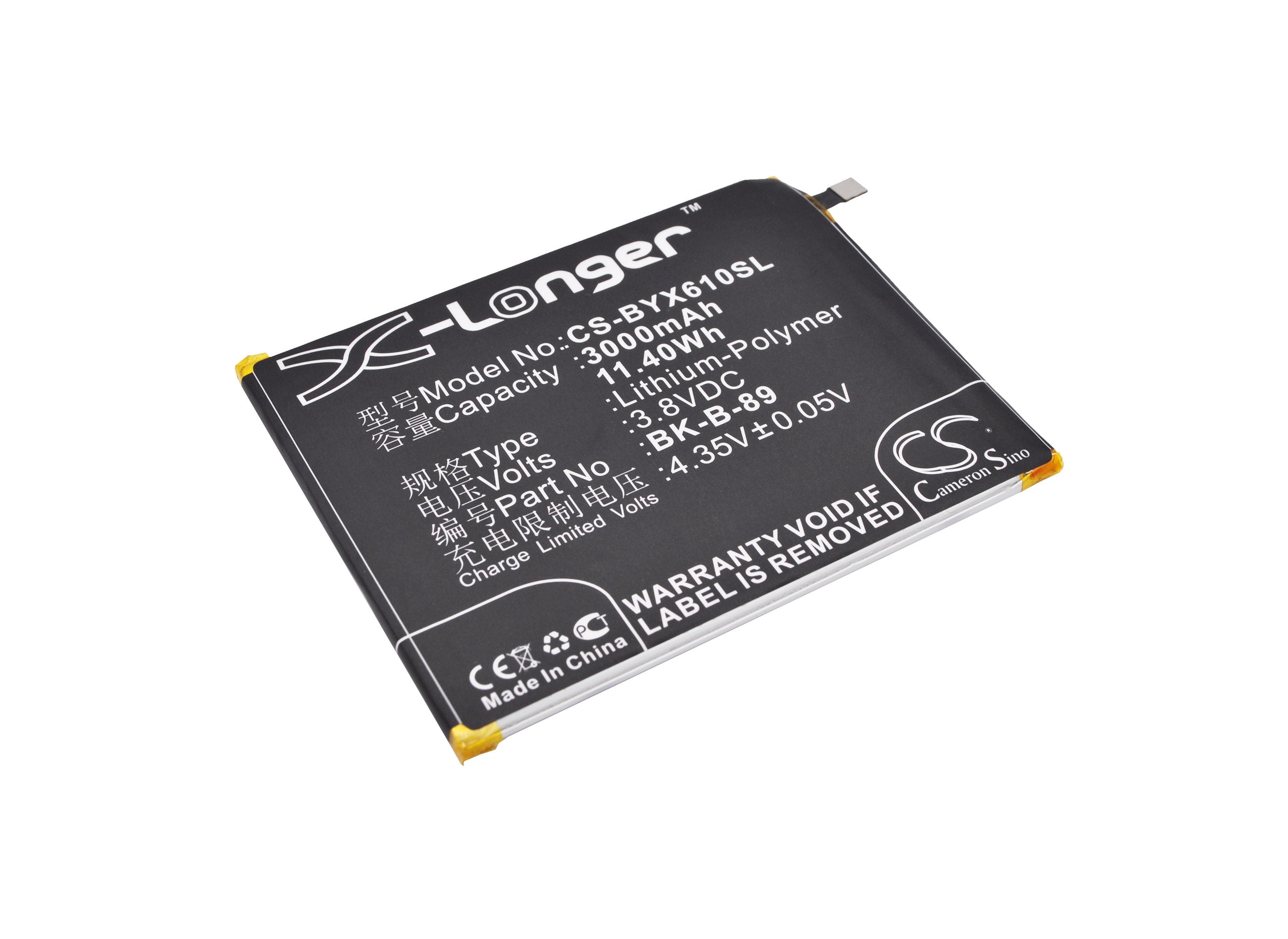 3000mAh Replacement Battery for VIVO X6 Plus/X6 Plus D & L Series Smartphones (3.8V Li-Polymer)

