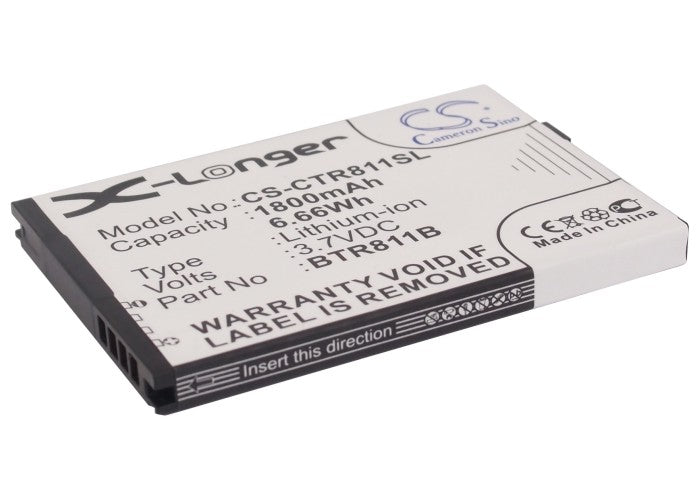 1800mAh Replacement Battery for Casio Commando C811, CA201, 4G LTE Smartphones - 3.7V Li-ion