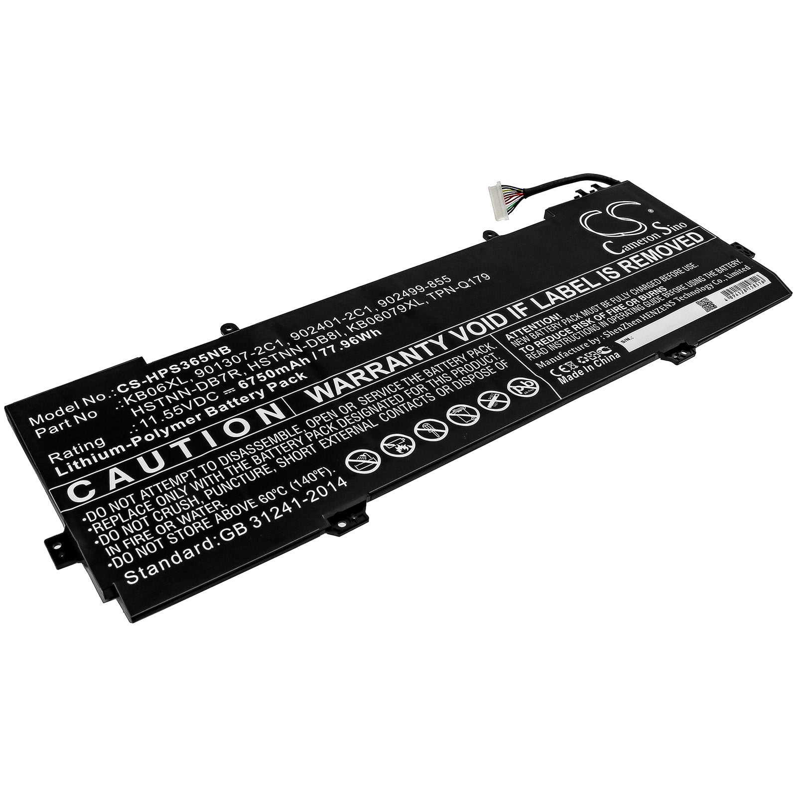 77.96Wh 6750mAh Battery for HP Spectre X360 15-BL & 15-DF Laptops: KB06XL Replacement - Li-Polymer
