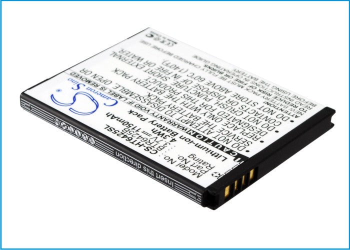 1150mAh 3.7V Li-ion Replacement Battery for HTC Rezound, Thunderbolt 2, Droid Incredible HD Smartphone