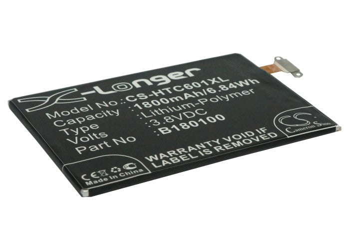 1800mAh Replacement Battery for HTC One Mini M4 LTE - 601s, 601n, 601e (BL80100, BO58100) - 3.8V Li-Polymer Battery

