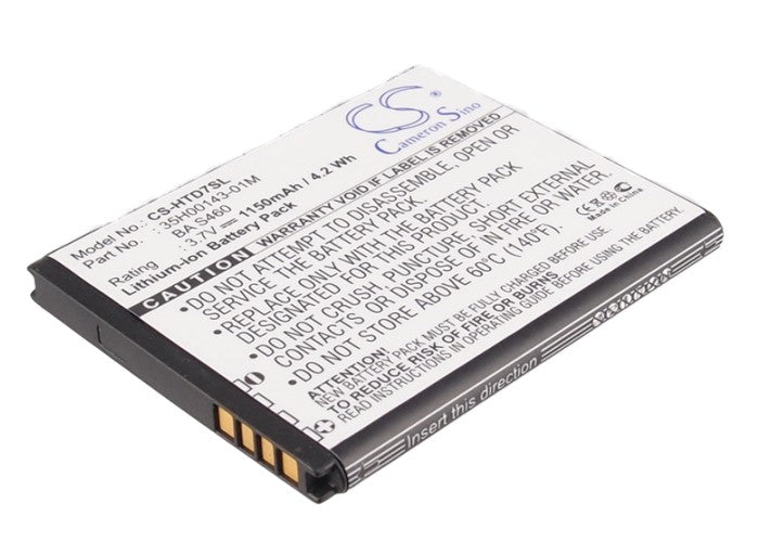 1150mAh 3.7V Li-ion Replacement Battery for AT&T HD7s, HTC Wildfire S & Explorer - Phone Battery
