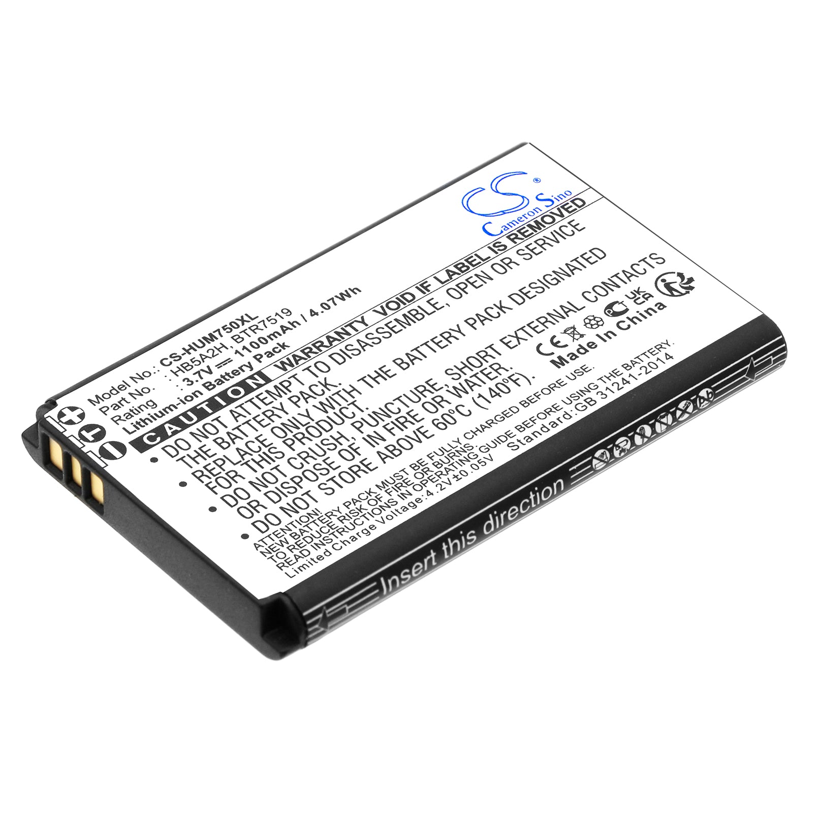 "1100mAh Replacement Battery for Cricket Crosswave Router, Huawei E5331 3G WiFi Router, & Select Smartphones - 3.7V Li-ion Power"