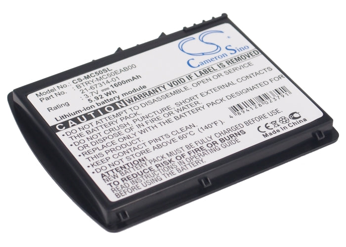 1600mAh Replacement Battery for Symbol MC50 MC5040 Barcode Scanners - 3.7V Li-ion, BTRY-MC50EAB00