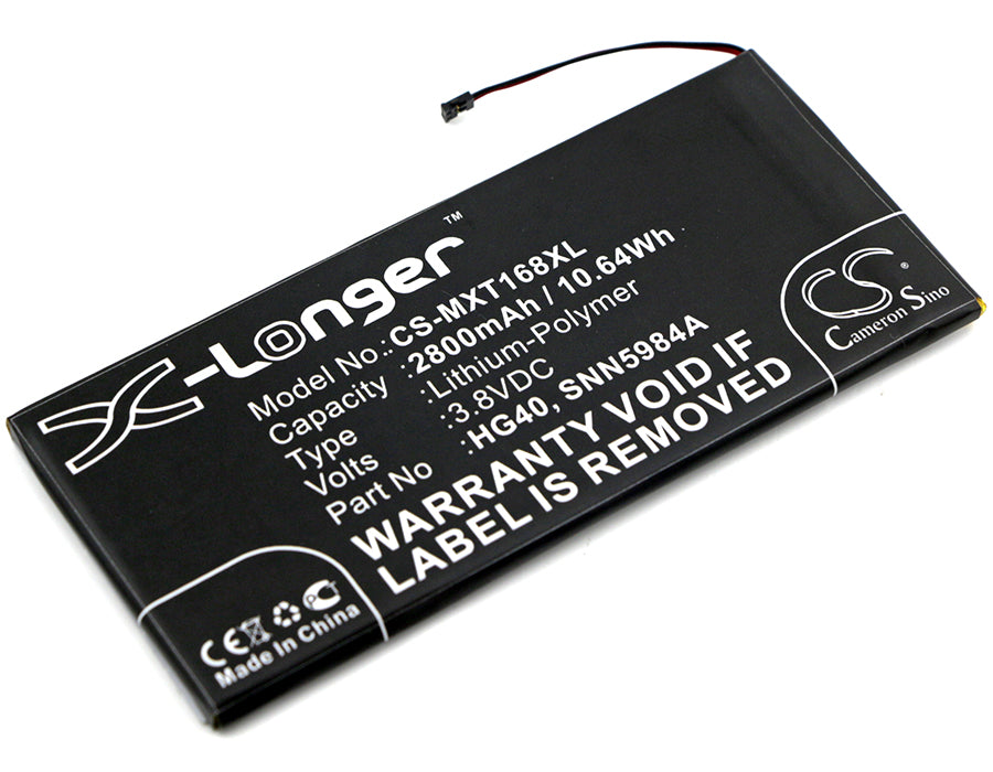 2800mAh Replacement Battery for Moto G5 Plus, G6, XT1677, XT1686 - HG40 3.8V Li-Polymer
