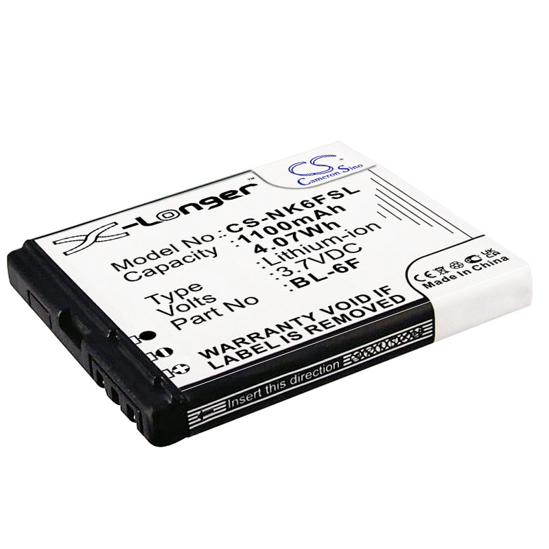 1100mAh Battery for BLU Cubo & Nokia N78, N79, N95 8GB - 3.7V Li-ion Replacement - A688/BL-6F