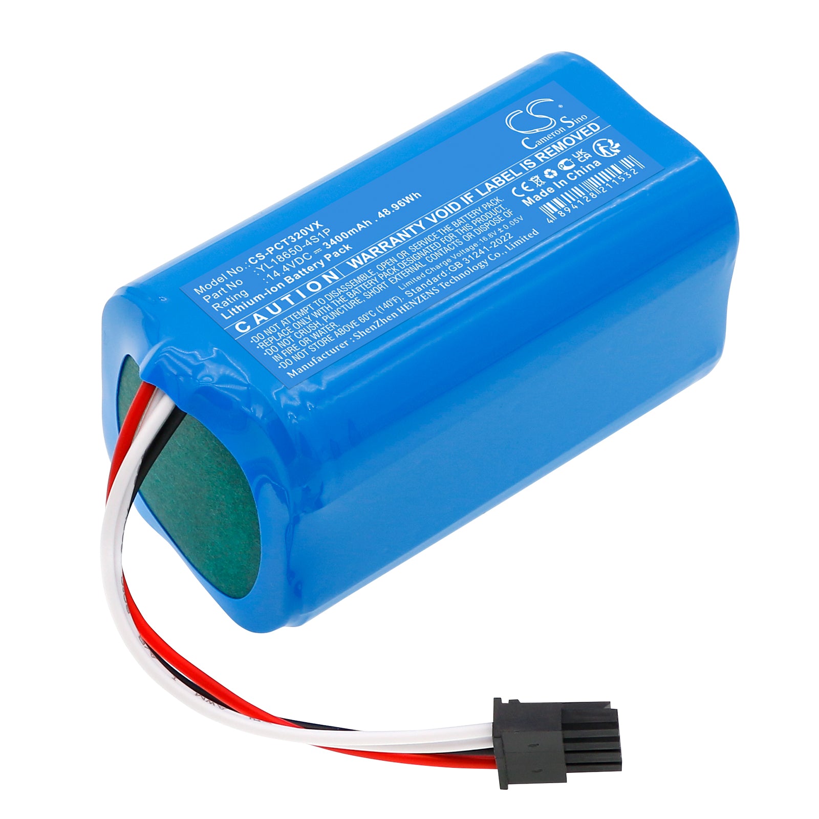 Proscenic GT320 D550 D500 Vacuum Replacement Battery - 14.4V 3400mAh Li-Ion - YL18650-4S1P Compatible