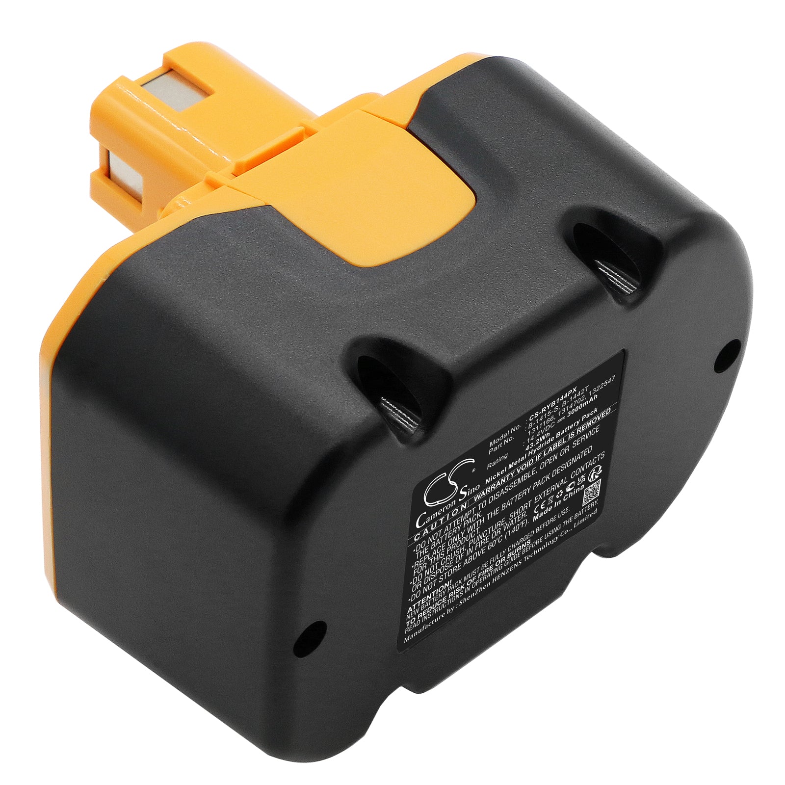 14.4V 3000mAh Ni-MH Replacement Battery for Ryobi Power Tools - CBI1442D, CDL1441P, R10520 Series
