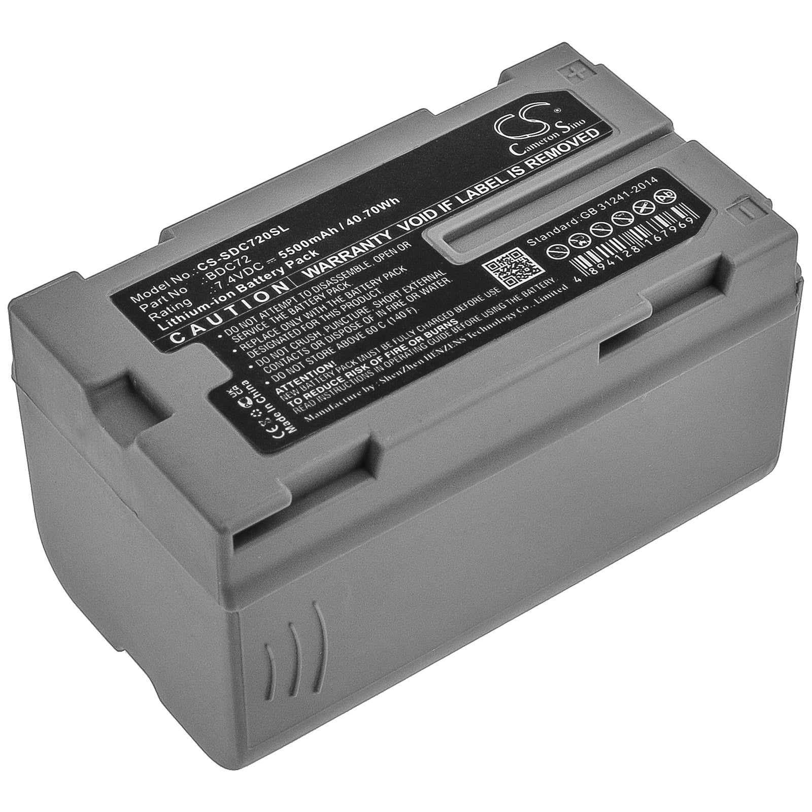 7.4V 5500mAh Battery for Sokkia LN-150, TP-L6 & Topcon GM-52 Total Station, RC-5 (BDC72 Compatible)
