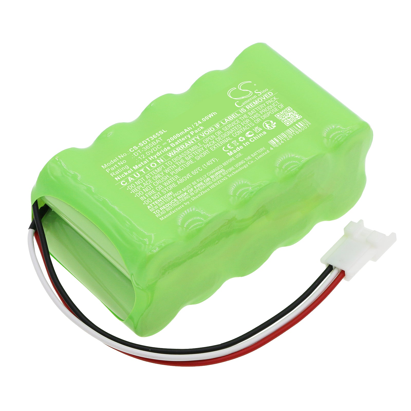 Shimpo DT-365 Tachometer Battery - 12V 2000mAh Ni-MH, 24Wh Replacement Power Pack 
