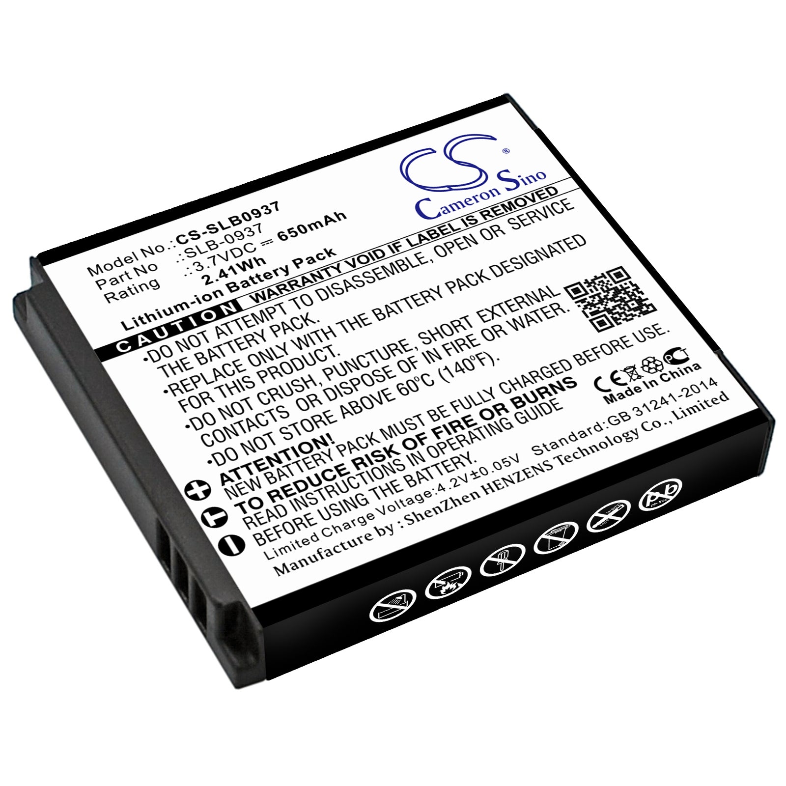 650mAh Battery for Samsung L830 NV4 PL10 i8 Camera - 3.7V Li-ion Replacement, 40x35.94x6.30mm