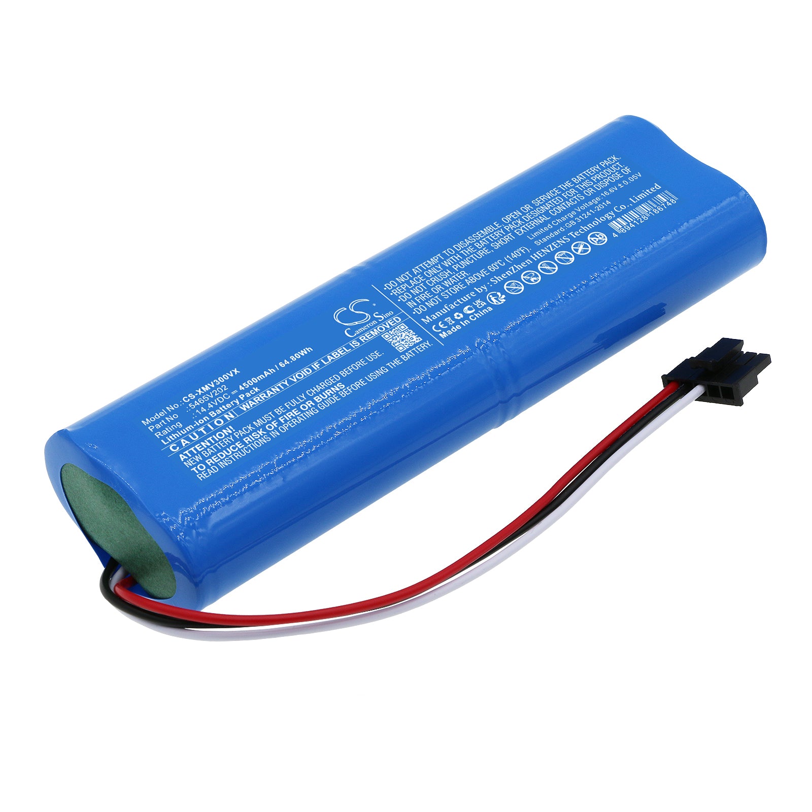 4500mAh Replacement Battery for Viomi V3 Robot Vacuum Cleaner, 14.4V, 64.8Wh, Model 5465V202 - Extended Life Power