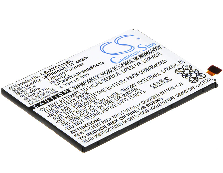 3000mAh 3.8V Li-Polymer Replacement Battery for ZTE G111, Warp Elite, N9518 Smartphone
