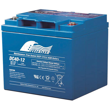 Fullriver DC40-12 12V 40Ah AGM Battery - Deep Cycle, Solar, UPS, Mobility, Sealed Lead Acid (SLA)
