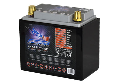 Fullriver HC14A AGM Battery - High Cranking Power, Deep Cycle - Starting & Auxiliary Power, Maintenance-Free
