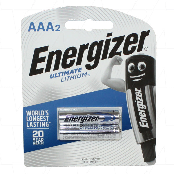 Energizer L92-BP2 Ultimate Lithium AAA Batteries - 20x Longer Lasting, Extreme Temp Resistant (-40°F to 140°F), Leak-Proof, 1.5V, 1.25Ah