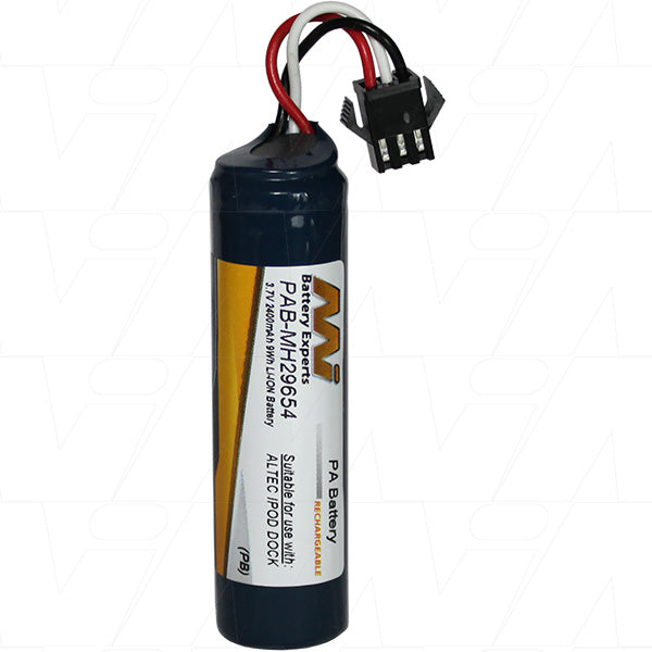 Professional-Grade 3.7V 2.4Ah Li-Ion Battery Pack for Portable Audio/Video Gear - MI Battery Experts PAB-MH29654-BP1