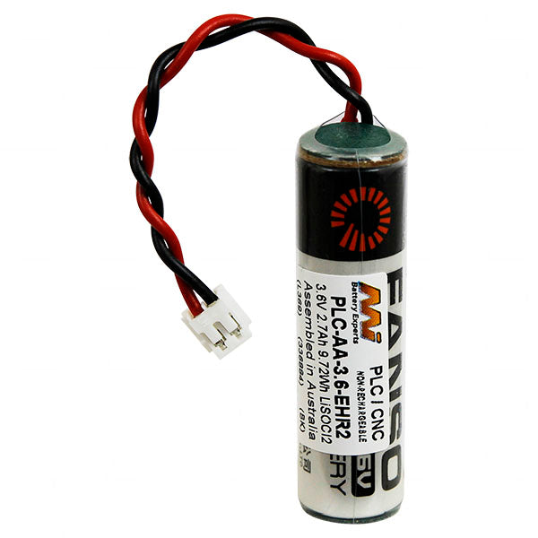 MI Battery Experts PLC-AA-3.6-EHR2 3.6V Lithium Thionyl Chloride Battery for Industrial PLC & CNC Memory Backup - 2.4Ah