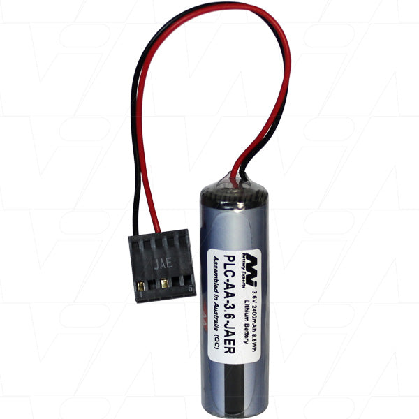 MI Battery Experts PLC-AA-3.6-JAER Lithium Thionyl Chloride Battery - 3.6V Industrial Memory Backup for PLCs & Automation (2.4Ah)