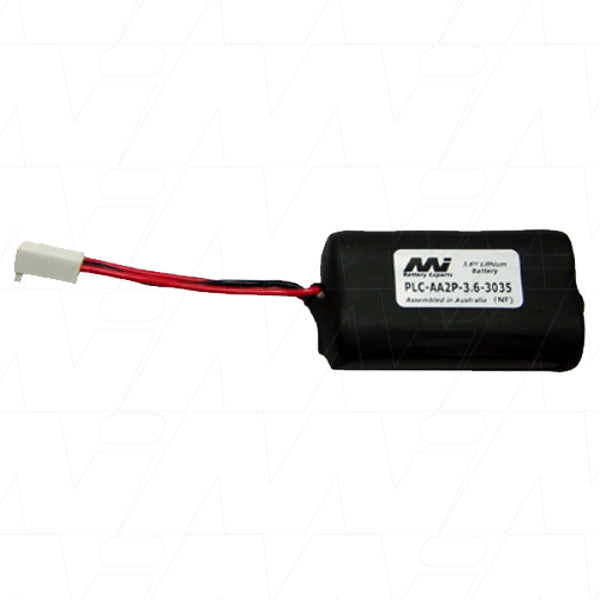 MI Battery Experts PLC-AA2P-3.6-3035 Lithium Thionyl Chloride Battery, 3.6V 5.2Ah, AA Size for Industrial PLC & Memory Backup