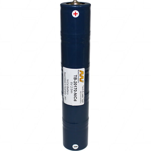 Professional NiCd Torch Battery MI Battery Experts TB-20170 for Streamlight & Maglite - 6V, 2.5Ah, Impact-Resistant