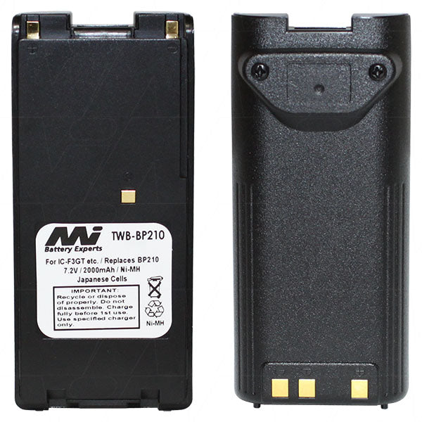 Professional TWB-BP210 NiMH Two-Way Radio Battery 7.2V, 2Ah, 194g - Reliable Power for Security & Emergency Comms