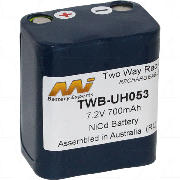 Professional TWB-UH053 7.2V NiCd Two-Way Radio Battery - 700mAh Capacity, 5.0Wh Output, 136g Lightweight Design for All-Day Communication Reliability