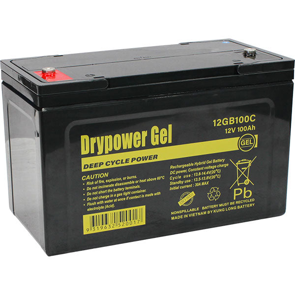 Drypower 12V 100Ah Gel Type SLA Cyclic Battery