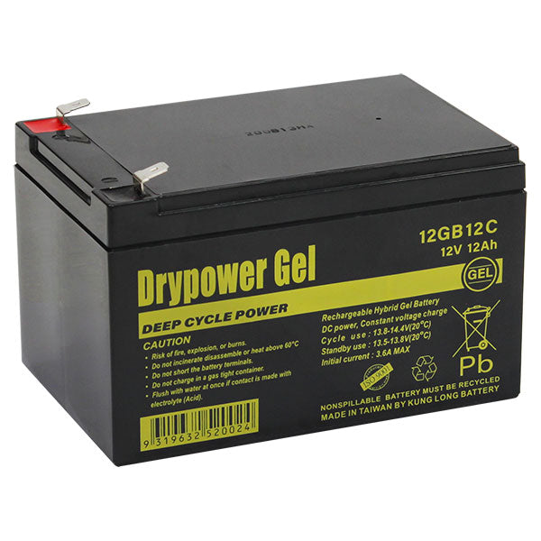 Drypower 12V 12Ah Gel Type SLA Cyclic Battery