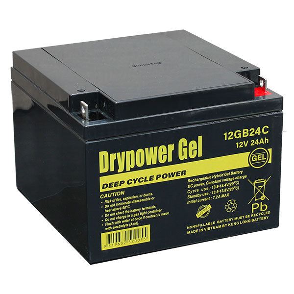 Drypower 12V 24Ah Gel Type SLA Cyclic Battery