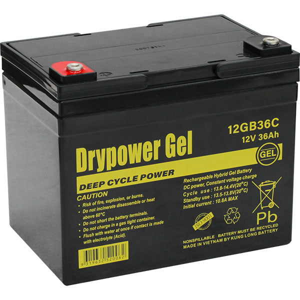 Drypower 12V 36Ah Gel Type SLA Cyclic Battery