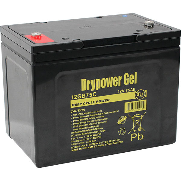 Drypower 12V 75Ah Gel Type SLA Cyclic Battery