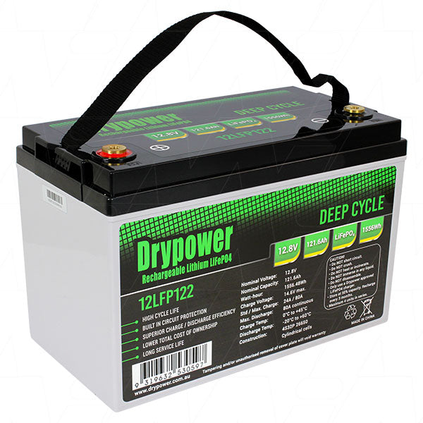 Drypower 12.8V 121.6Ah Lithium Iron Phosphate (LiFePO4) Rechargeable Lithium Battery - Up to 4 in Series Capable