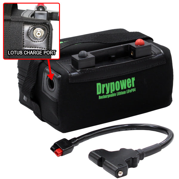 Drypower 12.8V 18Ah Lithium Iron Phosphate (LiFePO4) Rechargeable Lithium Battery & Charger Kit for use with Golf Buggies