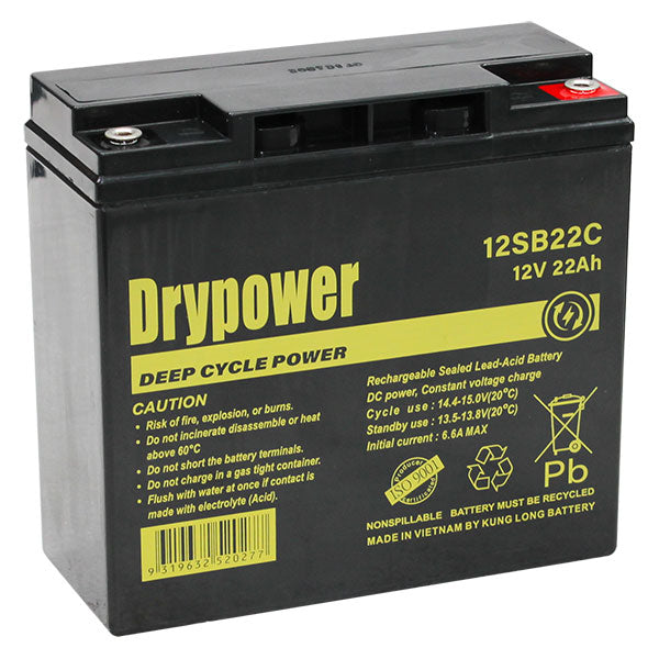 Drypower 12SB22C 12V 22Ah SLA Battery