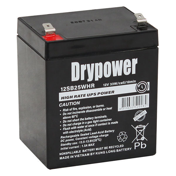 Drypower 12SB25WHR 12V 25W (5Ah) SLA Battery (for UPS-Standby)