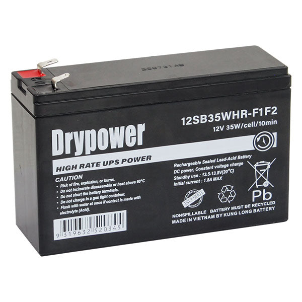 Drypower 12SB35WHR-F1F2 12V 35W (7Ah) SLA Battery (for UPS-Standby)