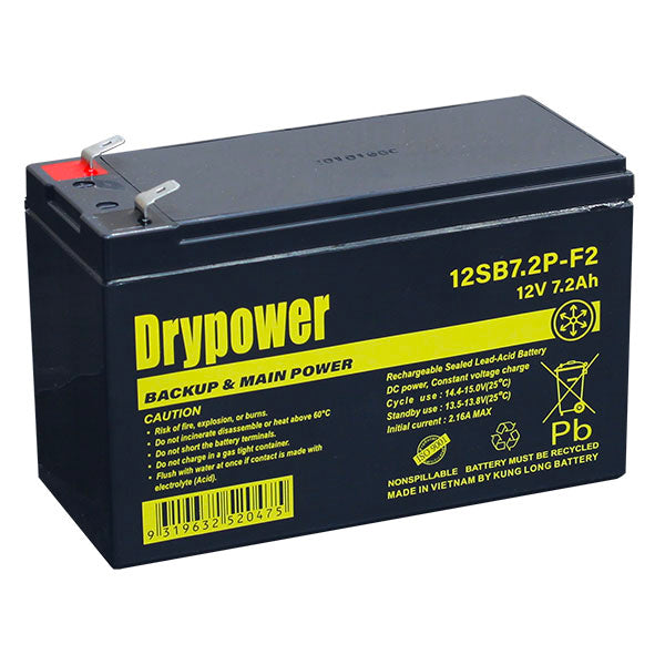 Drypower 12SB7.2P-F2 12V 7.2Ah SLA Battery