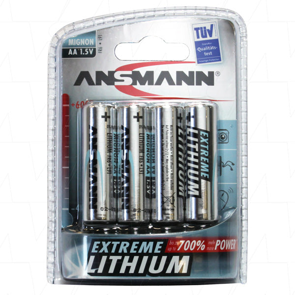 Ansmann 1512-0002-BP4 AA 1.5V Extreme Lithium Blister of 4