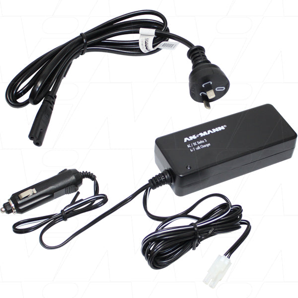 AC/DC Delta 3 NiCd/NiMH Charger 6-7 cell packs + Tamiya plug 3A + 190mA Trickle