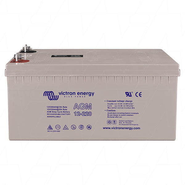 12V 220Ah (20HR) AGM Deep Cycle Battery - Threaded Insert type M8