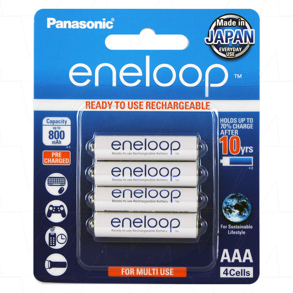 Eneloop AAA 'Ready to use' LSD NiMH White batteries 4Pack