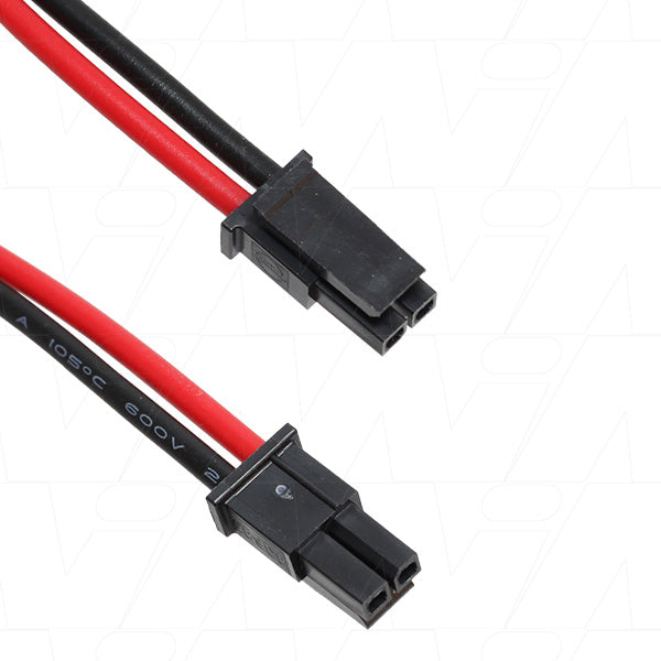 Molex Type 43645-0200, 22AWG UL1007, Pin 1 Red ; Pin 2 Black 125mm Leads