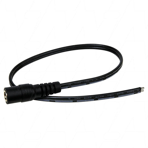 2.1mm x 5.5mm DC Jack c-w 18AWG 300mm Leads Figure 8 cable